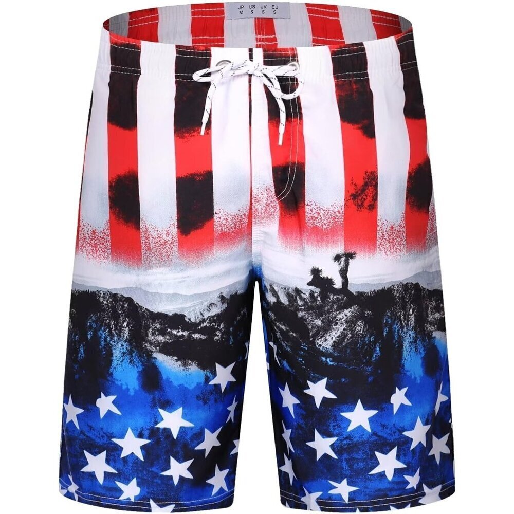 ✨Men's Red Swim Trunks Bathing Suit Swimming Shorts Mesh Lining Beach Swimwear
